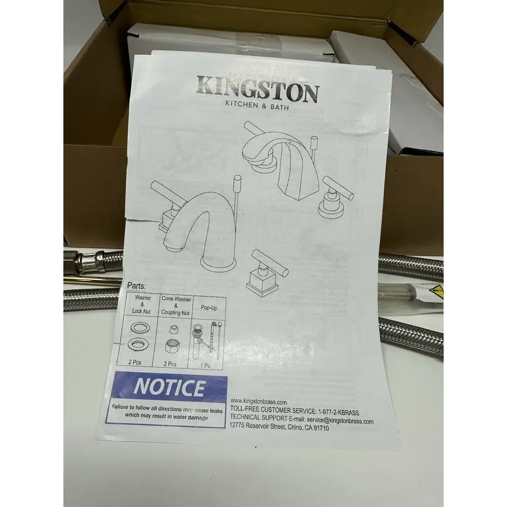 Kingston Brass KS494.QL Milano 1.2 GPM Widespread Bathroom Faucet - Brass